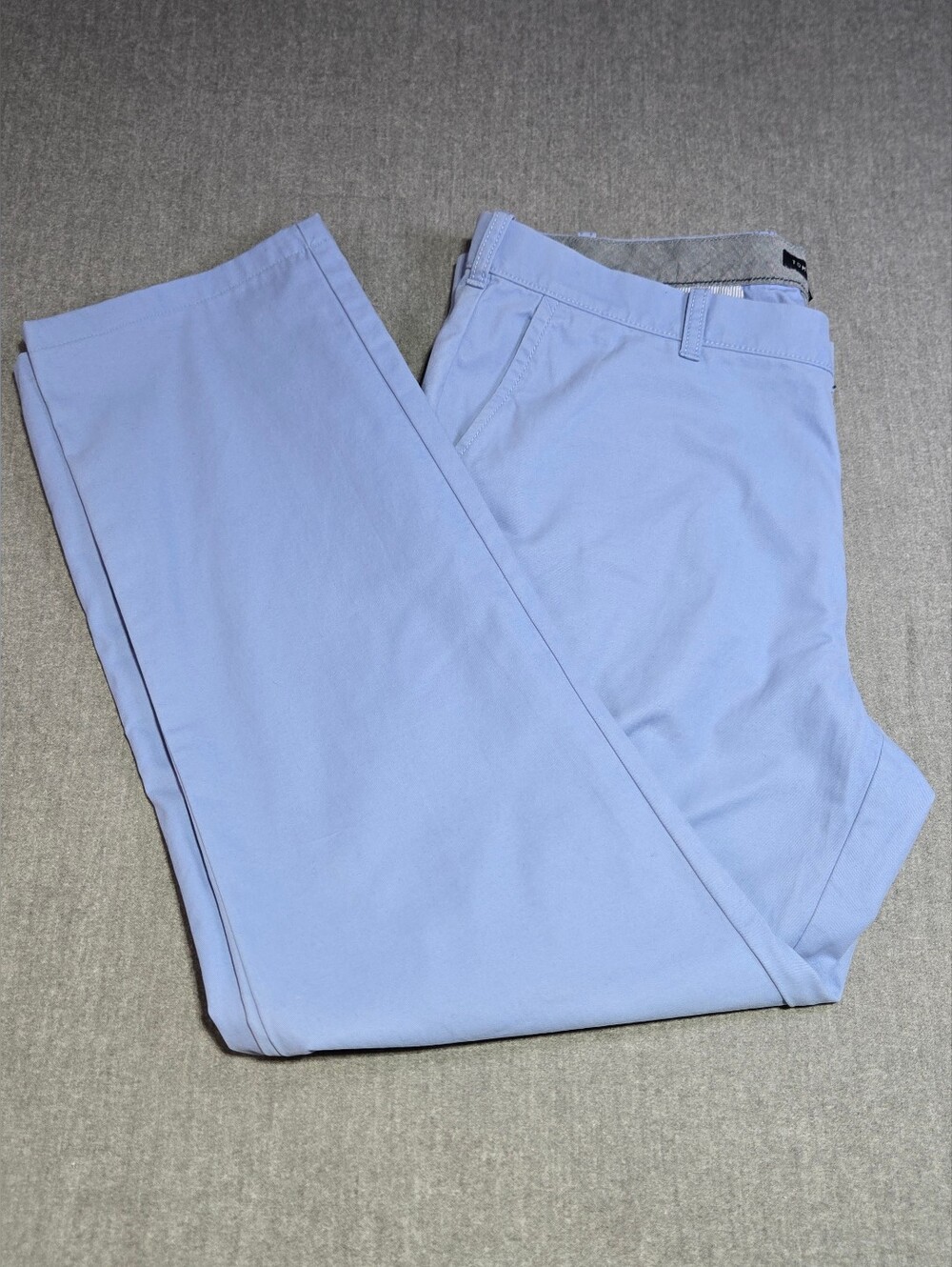 Tommy Hilfiger Mens 38x34 Light Blue Chino Pants Custom Tailored Straight Leg
